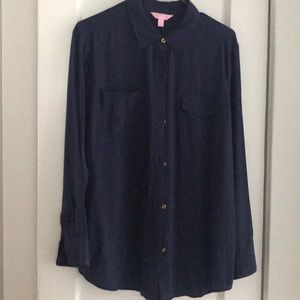 Lilly Pulitzer Navy Button Down